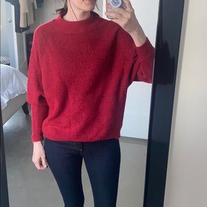 Red dolman sleeve sweater